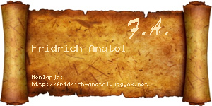 Fridrich Anatol névjegykártya